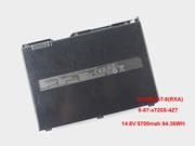 Original CLEVO 6-87-X720S-4Z71 battery 14.8V 5700mAh, 84.36Wh  Black