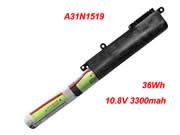 Replacement ASUS A31N1519-1 battery 10.8V 2600mAh, 29Wh  Black