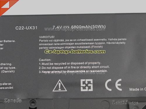  image 3 of ASUS Zenbook UX31A-R4004V Replacement Battery 6800mAh, 50Wh  7.4V Black Li-Polymer