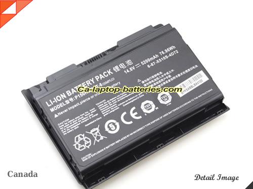  image 3 of 6-87-X510S-4D74 Battery, Canada Li-ion Rechargeable 5200mAh, 76.96Wh  CLEVO 6-87-X510S-4D74 Batteries