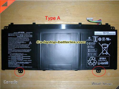  image 1 of AP1503K Battery, Canada Li-ion Rechargeable 4670mAh, 53.9Wh  ACER AP1503K Batteries