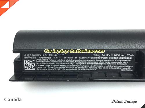  image 2 of A31-D15 Battery, Canada Li-ion Rechargeable 2600mAh, 37Wh  MEDION A31-D15 Batteries