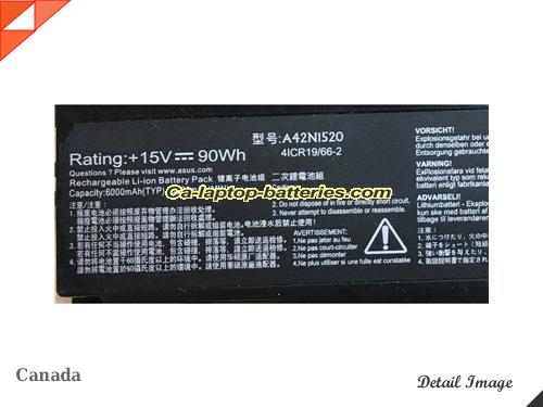  image 2 of 4ICR19/662 Battery, Canada Li-ion Rechargeable 5800mAh, 90Wh  ASUS 4ICR19/662 Batteries