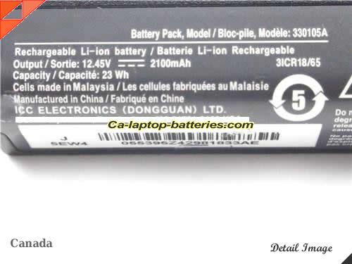  image 2 of 330105A Battery, Canada Li-ion Rechargeable 2100mAh, 23Wh  BOSE 330105A Batteries