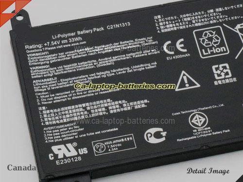  image 2 of Genuine ASUS TX201 Series Battery For laptop 4400mAh, 33Wh , 7.54V, Black , Li-ion