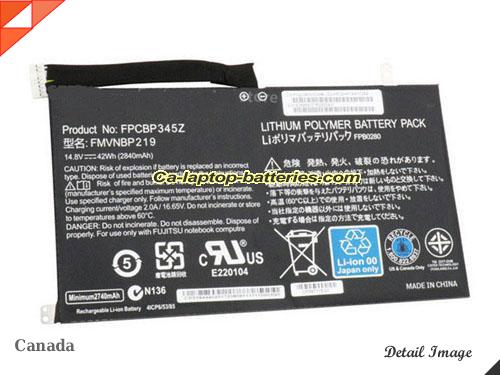  image 5 of FPCBP345Z Battery, Canada Li-ion Rechargeable 2840mAh, 42Wh  FUJITSU FPCBP345Z Batteries