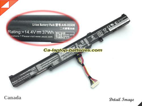  image 1 of A41X500E Battery, Canada Li-ion Rechargeable 2500mAh, 37Wh  ASUS A41X500E Batteries