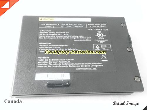  image 4 of Genuine CLEVO PortaNote D900K Battery For laptop 6600mAh, 14.8V, Black , Li-ion