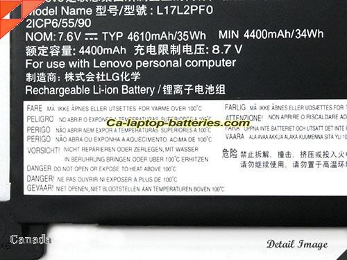  image 2 of L17M2PF0 Battery, Canada Li-ion Rechargeable 4610mAh, 35Wh  LENOVO L17M2PF0 Batteries