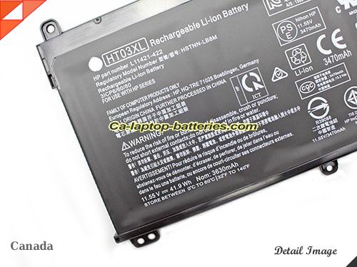  image 2 of Genuine HP 17-by0300ng Battery For laptop 3470mAh, 41.9Wh , 11.55V, Black , Li-Polymer