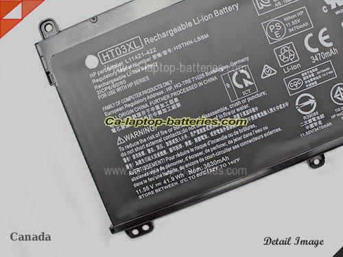  image 2 of Genuine HP 15T-DA100 Battery For laptop 3470mAh, 41.9Wh , 11.55V, Black , Li-Polymer