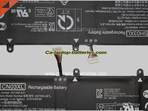  image 4 of Genuine HP Spectre 13-w025nd X360 Battery For laptop 5020mAh, 57.9Wh , 11.55V, Black , Li-Polymer