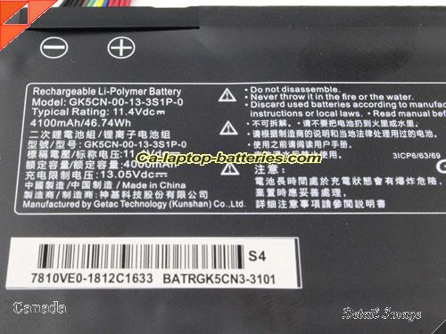  image 4 of Genuine TONGFANG GK6Z5CN Battery For laptop 4100mAh, 46.74Wh , 11.4V, Black , Li-Polymer