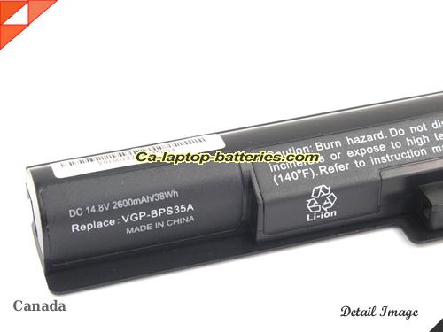  image 2 of SONY VAIO SVF1521R1E Replacement Battery 2600mAh, 33Wh  14.8V Black Li-ion