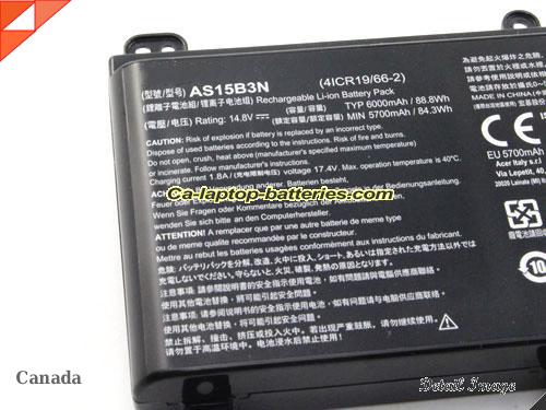  image 4 of Genuine ACER Predator 17 G9-791-78T4 Battery For laptop 6000mAh, 88.8Wh , 14.8V, Black , Li-Polymer