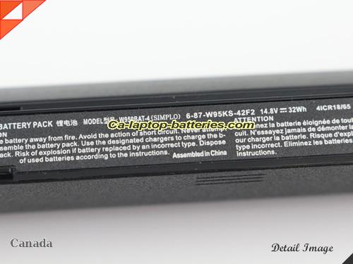  image 2 of 6-87-W95KS Battery, Canada Li-ion Rechargeable 31.68Wh CLEVO 6-87-W95KS Batteries