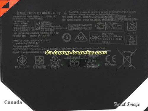  image 2 of 922199-421 Battery, Canada Li-ion Rechargeable 4900mAh, 73.44Wh  HP 922199-421 Batteries