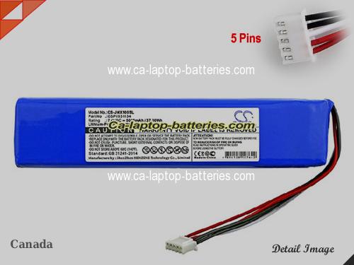  image 1 of JBL EXTREME SPEAKER Replacement Battery 5000mAh, 37Wh  7.4V Blue Li-ion