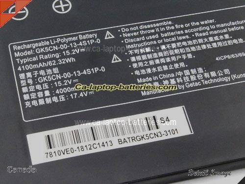  image 4 of Genuine TONGFANG GK5CN6PS Battery For laptop 4100mAh, 62.32Wh , 15.2V, Black , Li-Polymer