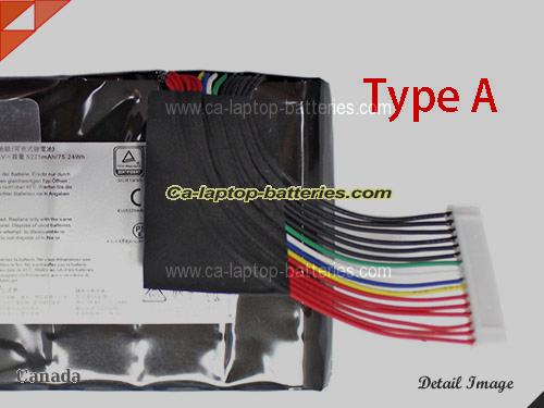  image 4 of MSI GT80S 6QE-217CN Replacement Battery 5225mAh, 75Wh  14.4V Black Li-ion