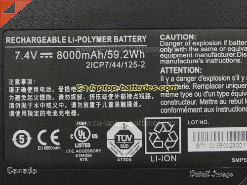  image 5 of Genuine XPLORE IX101B2 Battery For laptop 8000mAh, 59.2Wh , 7.4V, Black , Li-Polymer