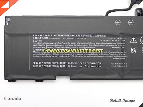 image 5 of 6-87-PD70S-82B00 Battery, Canada Li-ion Rechargeable 6780mAh, 80Wh  GETAC 6-87-PD70S-82B00 Batteries