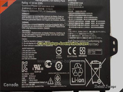  image 3 of Genuine ASUS L502MA-XX0031T Battery For laptop 4110mAh, 32Wh , 7.6V, Black , Li-ion