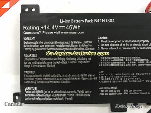  image 2 of Genuine ASUS VivoBook S451LA-CA025H Battery For laptop 3194mAh, 46Wh , 14.4V, Black , Li-ion