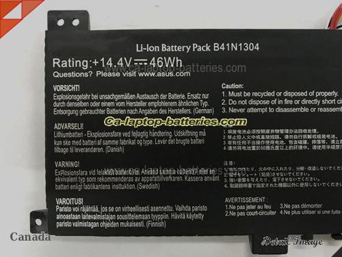  image 2 of Genuine ASUS VivoBook S451LA-CA141H Battery For laptop 3194mAh, 46Wh , 14.4V, Black , Li-ion