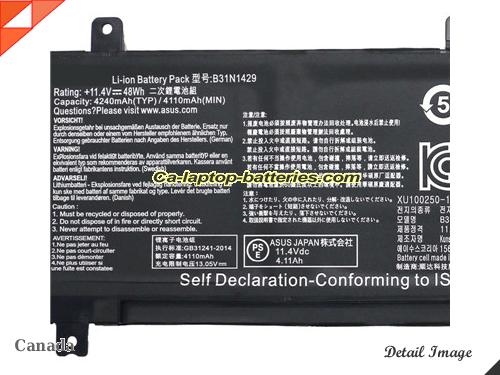  image 2 of Genuine ASUS A501LX Battery For laptop 4110mAh, 48Wh , 11.4V, Black , Li-ion