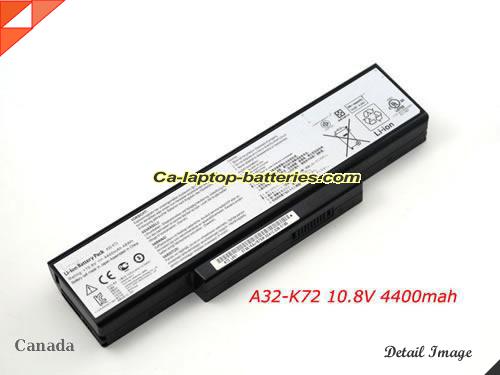  image 1 of A32-K72 Battery, Canada Li-ion Rechargeable 4400mAh, 48Wh  ASUS A32-K72 Batteries
