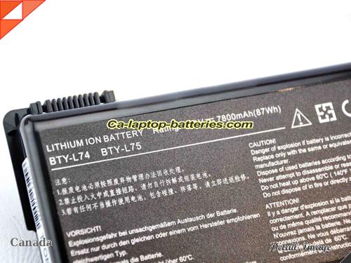  image 2 of BTY-L74 Battery, Canada Li-ion Rechargeable 7800mAh MSI BTY-L74 Batteries