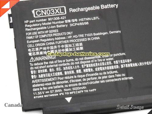  image 2 of Genuine HP Envy 13-AB007LA Battery For laptop 5020mAh, 57.95Wh , 11.55V, Black , Li-ion