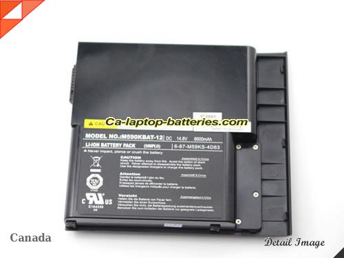  image 2 of 6-87-M59KX-4K62 Battery, Canada Li-ion Rechargeable 6600mAh CLEVO 6-87-M59KX-4K62 Batteries