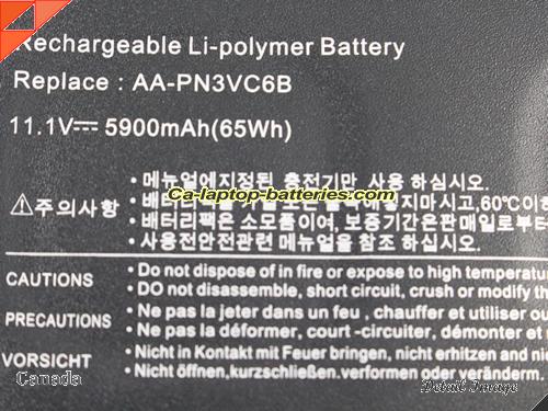  image 3 of AA-PN3VC6B Battery, CAD$72.95 Canada Li-ion Rechargeable 5900mAh, 61Wh  SAMSUNG AA-PN3VC6B Batteries