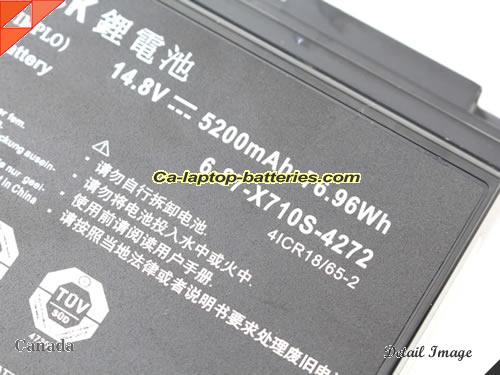  image 5 of 6-87-X710S-4J72 Battery, Canada Li-ion Rechargeable 5200mAh, 76.96Wh  CLEVO 6-87-X710S-4J72 Batteries
