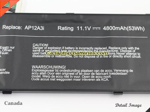  image 3 of AP12A3l Battery, Canada Li-ion Rechargeable 4800mAh, 53Wh  ACER AP12A3l Batteries