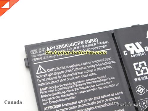  image 4 of AP13B8K Battery, Canada Li-ion Rechargeable 3460mAh, 53Wh  ACER AP13B8K Batteries