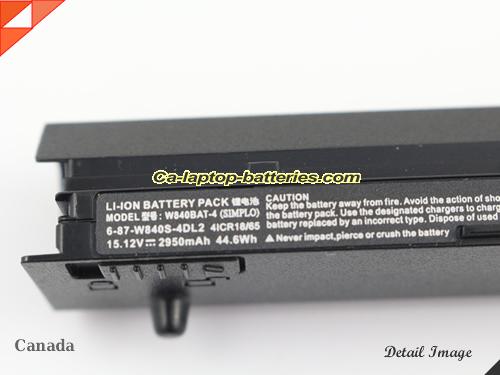  image 2 of 6-87-W840S-4DL1 Battery, Canada Li-ion Rechargeable 2950mAh, 44.6Wh  CLEVO 6-87-W840S-4DL1 Batteries