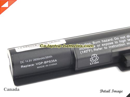  image 2 of VGPBPS35A Battery, Canada Li-ion Rechargeable 2600mAh, 33Wh  SONY VGPBPS35A Batteries