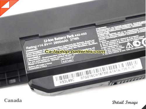  image 2 of Genuine ASUS A53U-XT2 Battery For laptop 2600mAh, 37Wh , 14.8V, Black , Li-ion