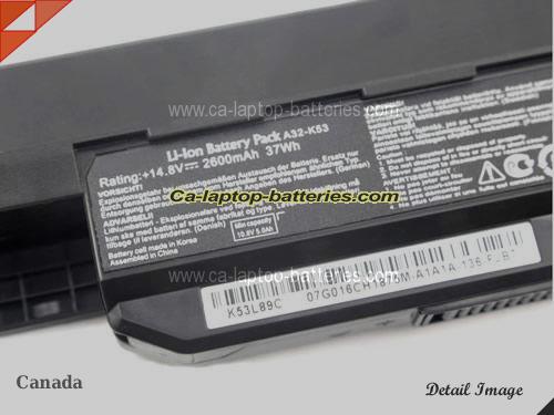  image 2 of Genuine ASUS K53XI241SC Battery For laptop 2600mAh, 37Wh , 14.8V, Black , Li-ion