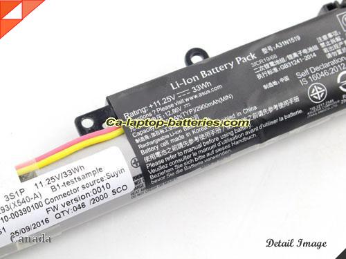  image 2 of A31N1519 Battery, Canada Li-ion Rechargeable 2933mAh, 33Wh  ASUS A31N1519 Batteries
