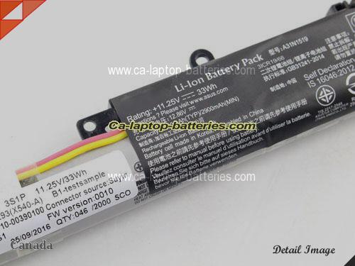  image 2 of Genuine ASUS X540LJ-3H Battery For laptop 2933mAh, 33Wh , 11.25V, Black , Li-ion