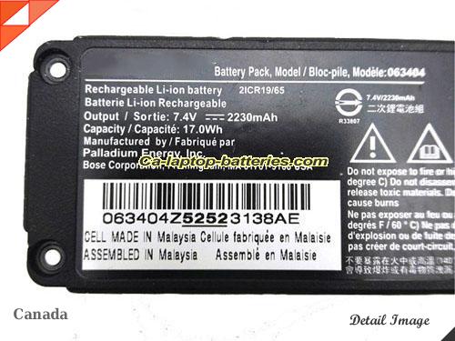  image 2 of Genuine BOSE 063287 Battery 063404 Li-ion 2230mAh, 17Wh  In Canada