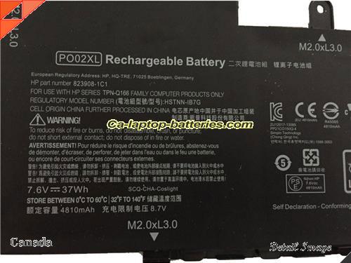  image 2 of Genuine HP 8239082C1 Laptop Computer Battery 823908-2D1 Li-ion 4810mAh, 37Wh Black In Canada