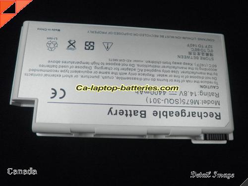  image 2 of Replacement GATEWAY 6500839 Laptop Computer Battery 6500853 Li-ion 4400mAh Sliver In Canada