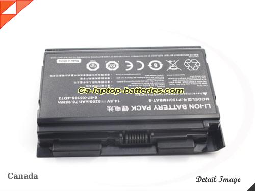  image 3 of Replacement CLEVO P150HMBAT-8 Laptop Computer Battery 6-87-X510S-4j72 Li-ion 5200mAh Black In Canada