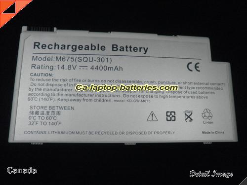  image 5 of Replacement GATEWAY 6500839 Laptop Computer Battery 6500853 Li-ion 4400mAh Sliver In Canada
