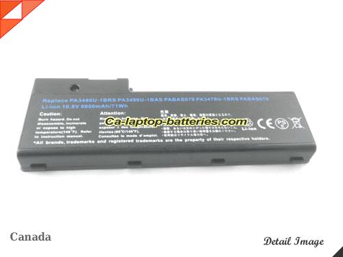  image 5 of Replacement TOSHIBA PA3479U-1BAS Laptop Computer Battery PA3480U-1BAS Li-ion 6600mAh Black In Canada
